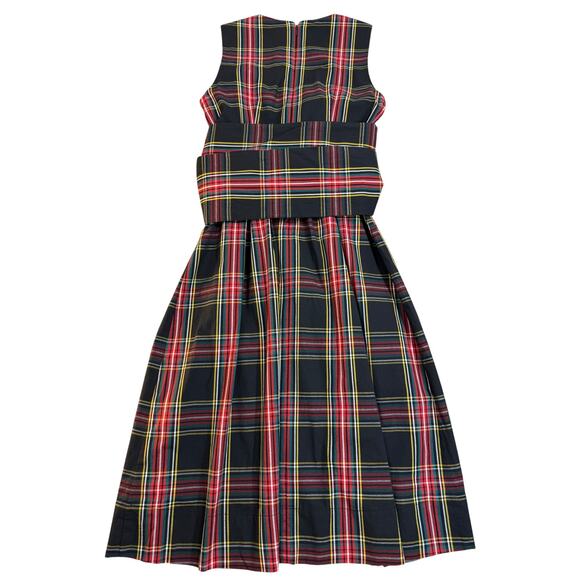 NWT J.Crew Stewart Tartan Plaid V-Neck Wrap Dress Black Sz 4 Fit & Flare Holiday - Picture 4 of 10